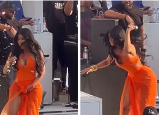 Cardi B Splashed With Liquid During Vegas Performance