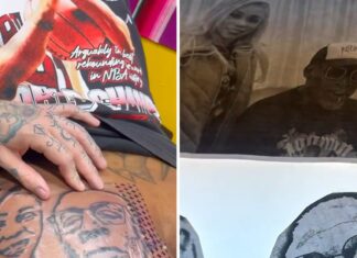 Dennis Rodman Gets Girlfriend's Face Tattooed On Butt, Adds Self Portrait Too