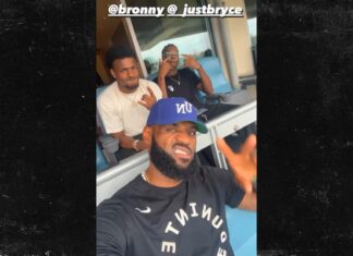 LeBron James and Son Bronny James Hit Dodgers Game 2 Months After Cardiac Arrest