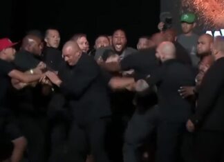 Jake Paul, Nate Diaz Press Conference Ends In Brawl, Punches Thrown