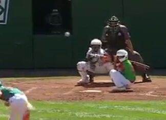 Little League World Series Player Attempts Sitting Batting Stance