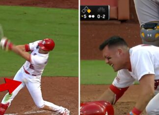 MLB's Lars Nootbaar Crumples In Pain After Fouling Ball Into Groin, Leaves Game