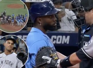 Yankees, Rays clear benches twice in wild eighth inning