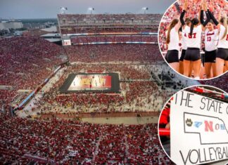 Nebraska sets women’s sporting event record with volleyball game