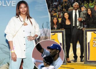 Natalia Bryant throwing first pitch at Dodgers game on Lakers night