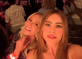 Sofia Vergara Sparkles in Pinstriped Style at Taylor Swift Concert