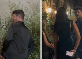 Robin Thicke Drunkenly Stumbles Outside Club, Fiancée Struggles to Get Him in Car