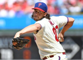 Stitches riding with Aaron Nola