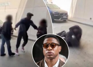 Jonathan Majors breaks up girl fight amid domestic-violence trial