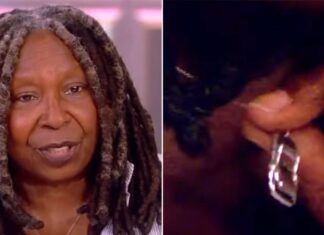 ‘The View’ host Whoopi Goldberg wears folding chair necklace