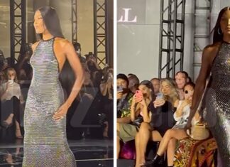 Naomi Campbell Hits the Runway to Model Her New Fashion Line