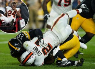 Browns’ Nick Chubb carted off with ghastly knee injury