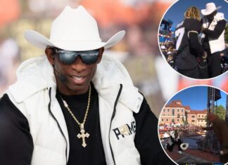 Deion Sanders shades Jay Norvell, hangs with The Rock pregame