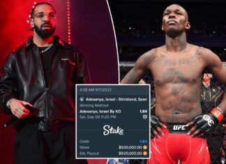 Drake ‘curse’ continues as rapper loses $500K on Israel Adesanya bet