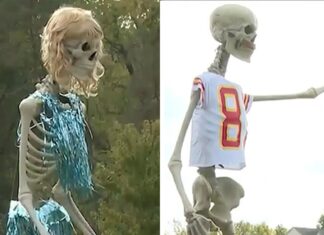 Taylor Swift And Travis Kelce Skeletons Appear In Indiana For Halloween
