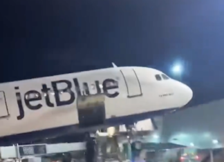 Video: Plane Tilts Backward at JFK Airport After Landing