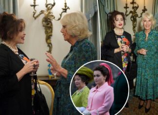 The Crown’s Helena Bonham Carter chats with big fan Queen Camilla