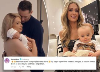 Paris Hilton slams sick criticism of son Phoenix’s big head
