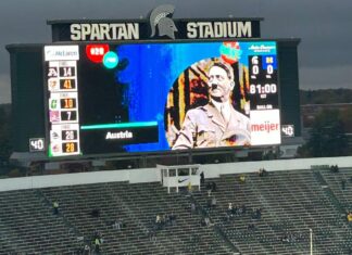 Michigan State shows Hitler’s image on videoboards in pregame quiz before loss to No. 2 Michigan
