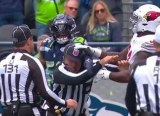 Cardinals tackle hit ref in the head