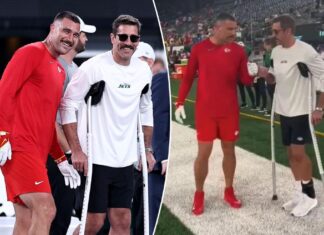 What Travis Kelce said to Aaron Rodgers on field before ‘Mr. Pfizer’ dig