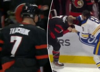 Senators’ Brady Tkachuk leaves with injury, returns for big fight