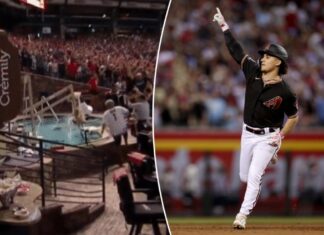 Alek Thomas hits NLCS homer, Diamondbacks fans jump into pool
