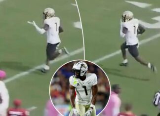 UCF’s Javon Baker blows kiss to Oklahoma sideline on TD run