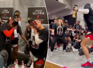 Aces celebrate WNBA title with champagne showers in wild videos