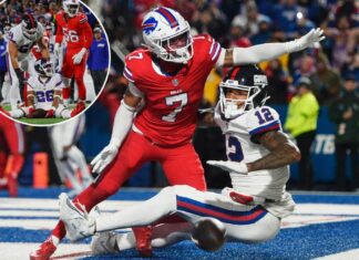 Giants’ bid for massive upset falls one yard short in narrow loss to Bills