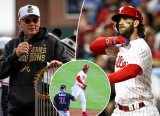 Braves announcers miffed with Bryce Harper’s celebration, staredown
