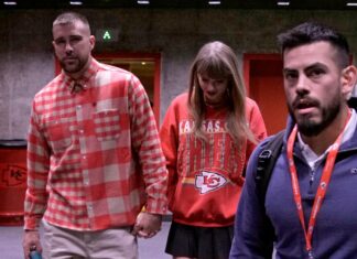 Taylor Swift & Travis Kelce Leave Chiefs vs. Chargers Game Holding Hands