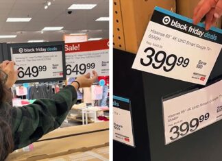 Target Roasted for Black Friday Signage Covering Exact Same Prices