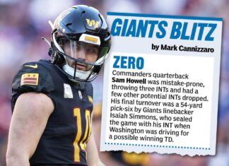 Heroes, zeros from Giants’ win over Commanders