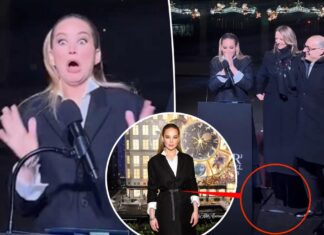 Jennifer Lawrence wardrobe malfunction at Saks holiday lighting ceremony