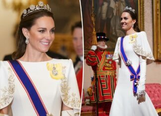 Kate Middleton stuns in rarely-seen 100-year-old tiara at glittering state banquet