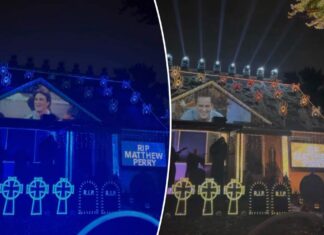 Matthew Perry Christmas light house show created post-death