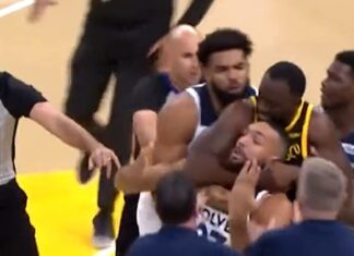 Draymond Green Puts Rudy Gobert In Chokehold During Wild Warriors Vs. Wolves Fight