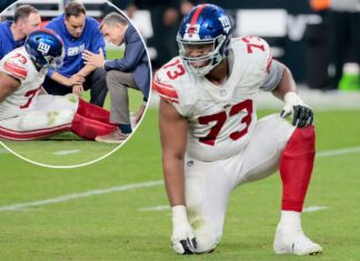 Evan Neal exits just as Giants’ offensive line gets healthy