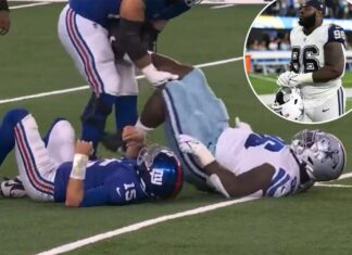 Neville Gallimore ejected after kicking Giants’ Justin Pugh in groin