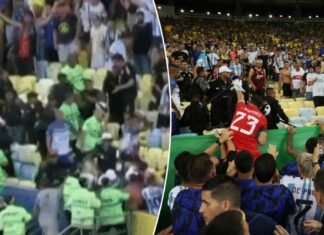 Emiliano Martinez held back from Argetina-Brazil fan chaos