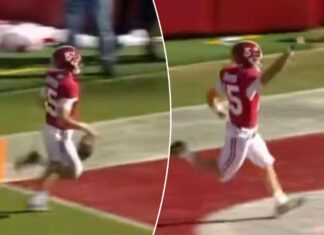 Alabama QB Ty Simpson drops ball before end zone in gaffe