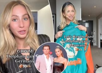 Alix Earle cheers on Dolphins flame Braxton Berrios in Germany