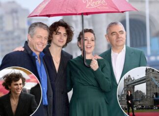 Timothée Chalamet and co-stars brave London rain for ‘Wonka’ event: photos