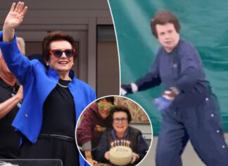Billie Jean King celebrates 80th birthday playing tennis