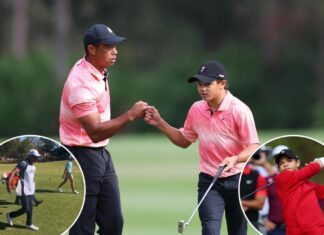 Tiger Woods shows injury progress as son Charlie struggles at tournament