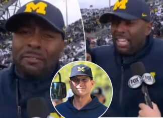 Acting Michigan coach gives NSFW love for suspended Jim Harbaugh