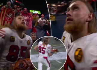 49ers star snags entire turkey from NBC interview, tosses leg to fans