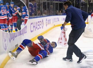 Kaapo Kakko exits Rangers game with scary leg injury