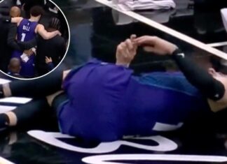 Hornets’ LaMelo Ball helped off court with ankle injury